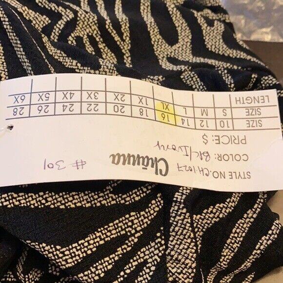 Channa Cardigan Sweater Womens XL Black Zebra Slinky Stretch Shimmer Formal - Picture 11 of 12